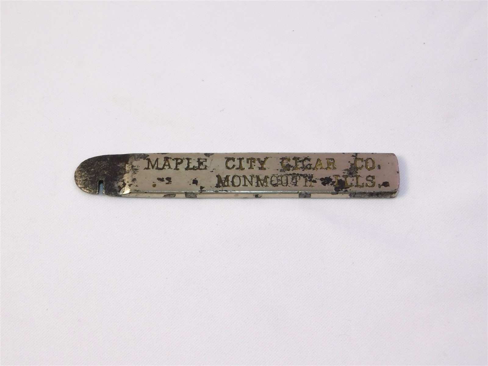 Antique Advertising Cigar Box Opener Maple City Cigar Co. Monmouth IL