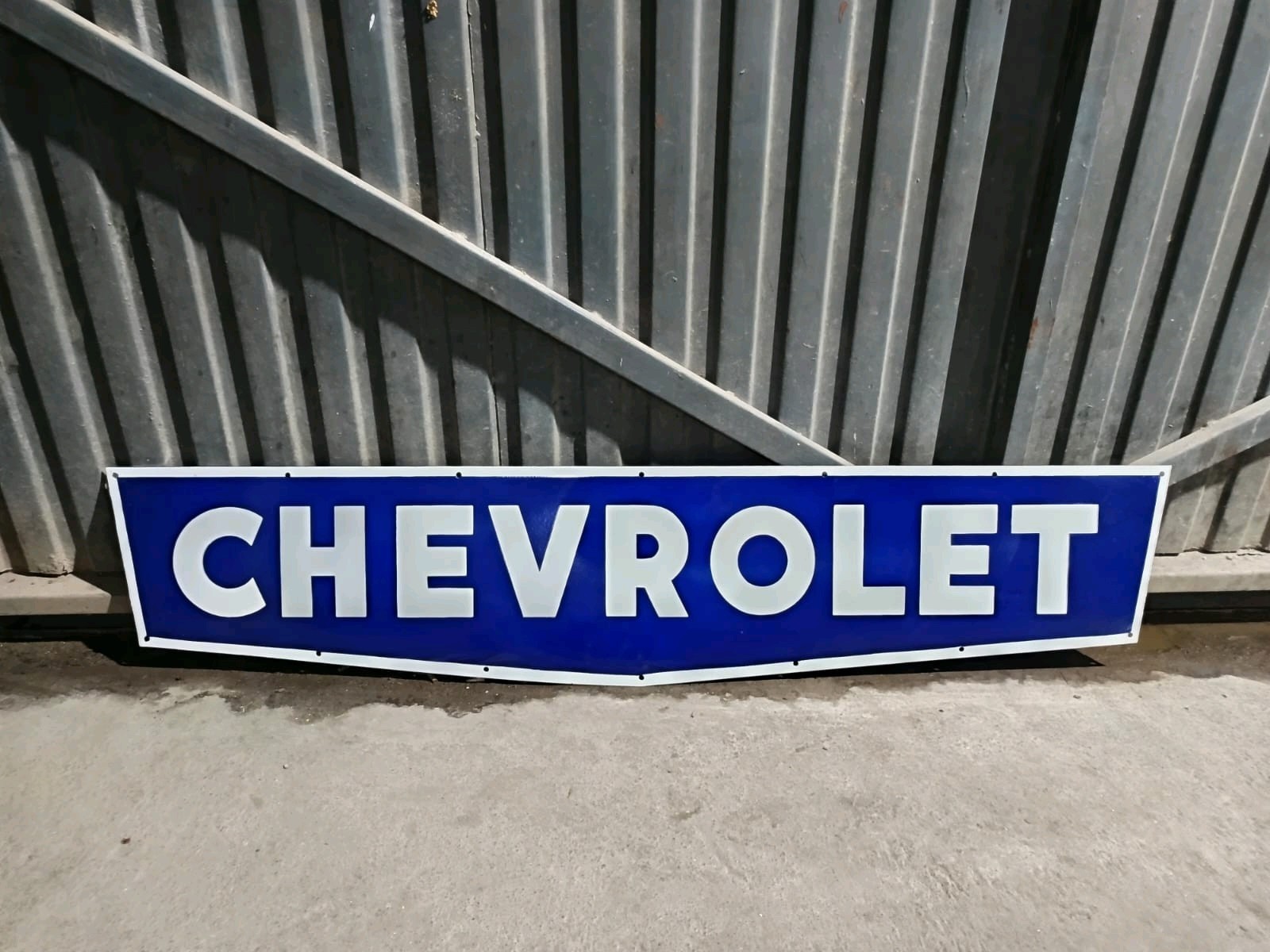 1950\'s Rare Vintage Chevrolet Wings Die Cut Porcelain Enamel Sign 72\