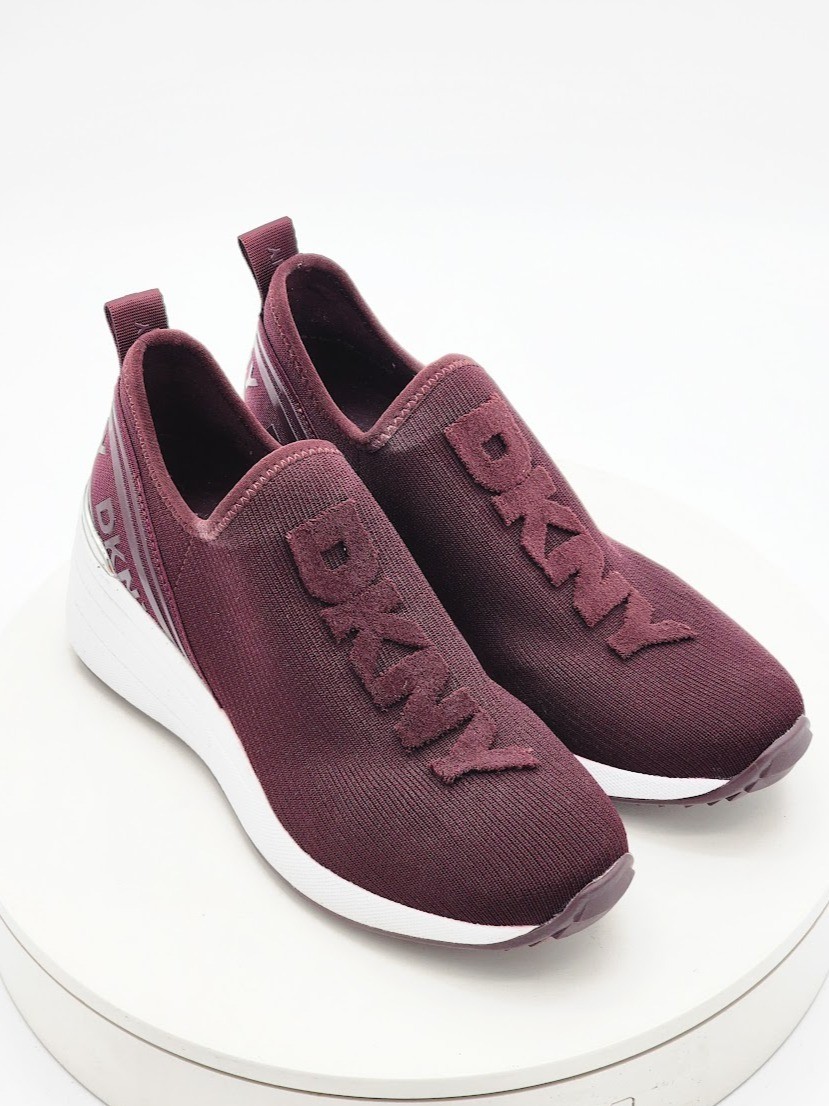 Lab Created DKNY Keeva Women’s Wine Burgundy Wedge Slip-On Sneakers Size 6.5