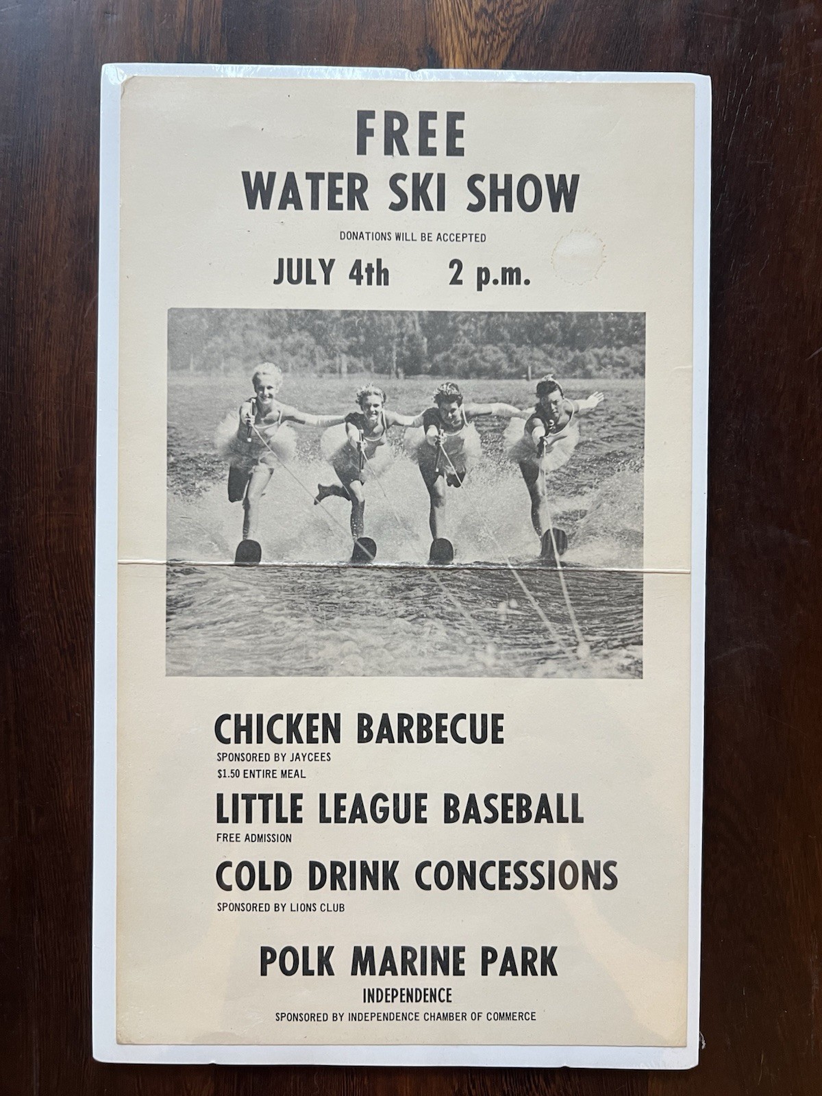 Independence Oregon Vintage July 4th Poster Water Ski Show Polk County History