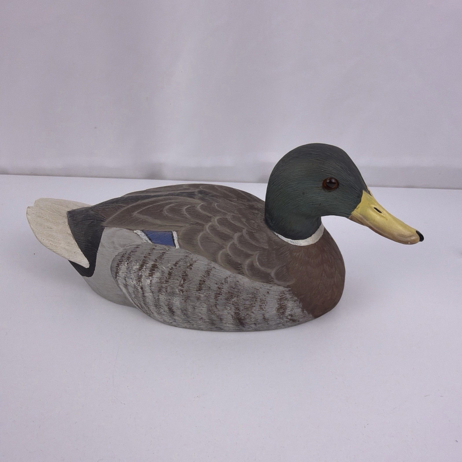Vtg Mallard Duck Decoy Figurine Artist Signed  L. Edwards Brileyco Inc USA 10\