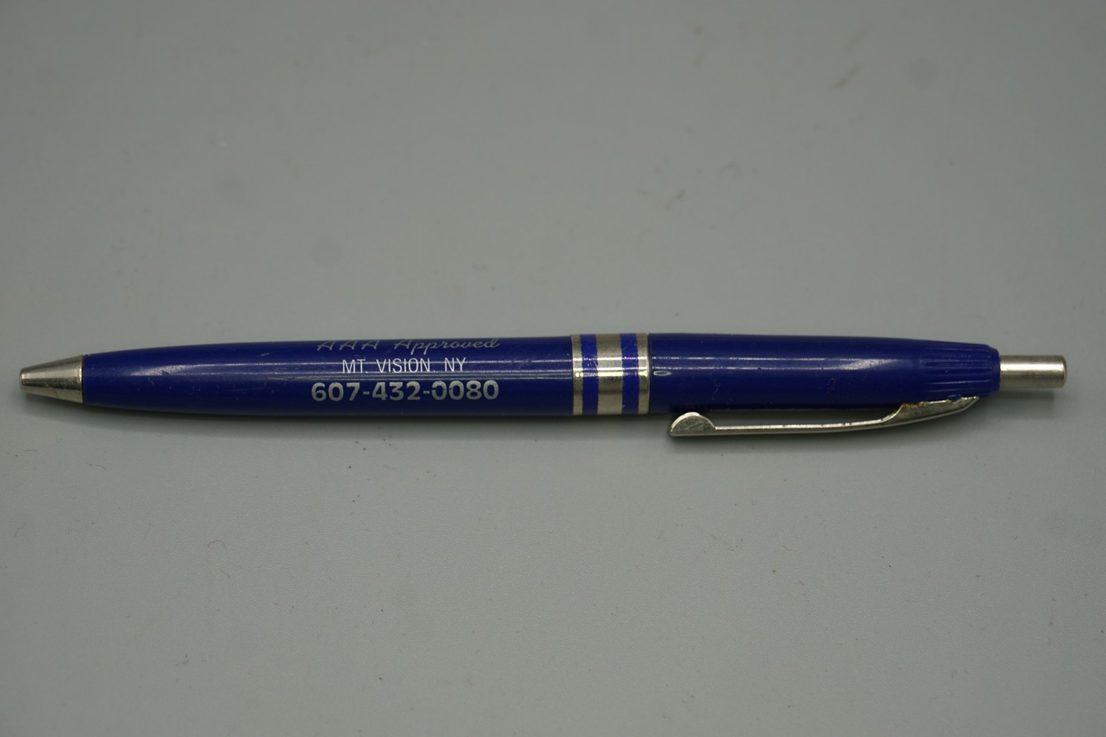 Vintage KWIK-KLIK USA Tilley\'s Garage Mt. Vision New York Blue Click Ballpoint Vintage KWIK-KLIK USA Tilley\'s Garage Mt. Vision New York Blue Click Ballpoint