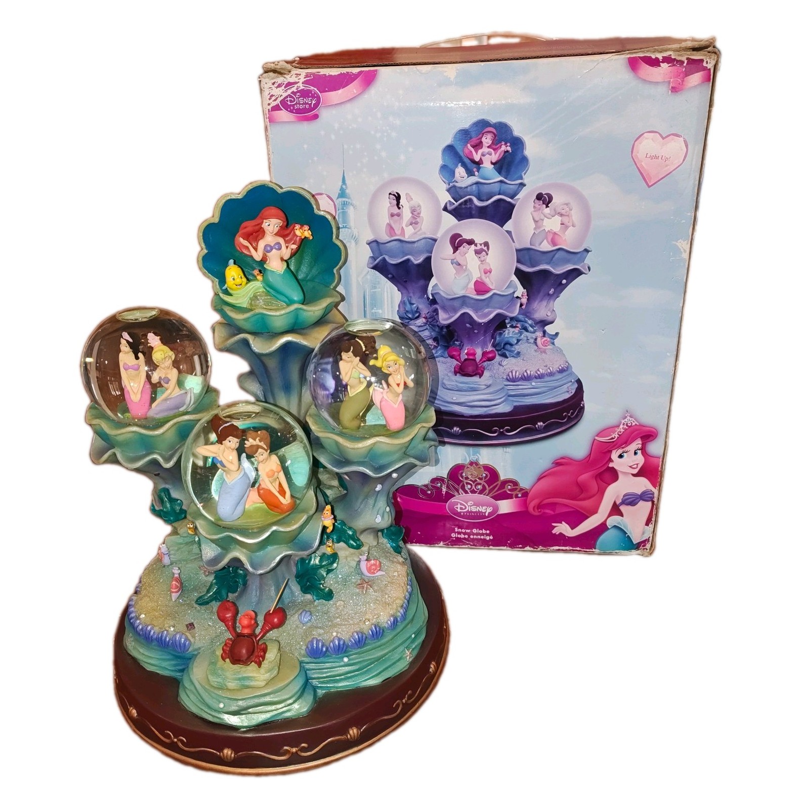 Disney Store Princess Little Mermaid Ariel Daughters of Triton Music Snow Globe