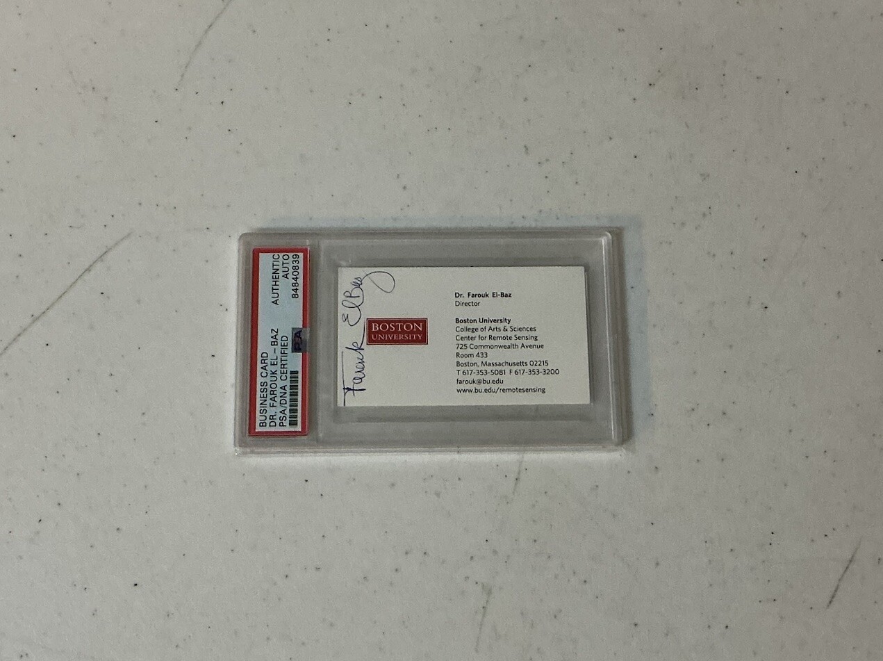 Farouk El-baz NASA Apollo 11 Moon Landing PSA Autograph Signed Business Card