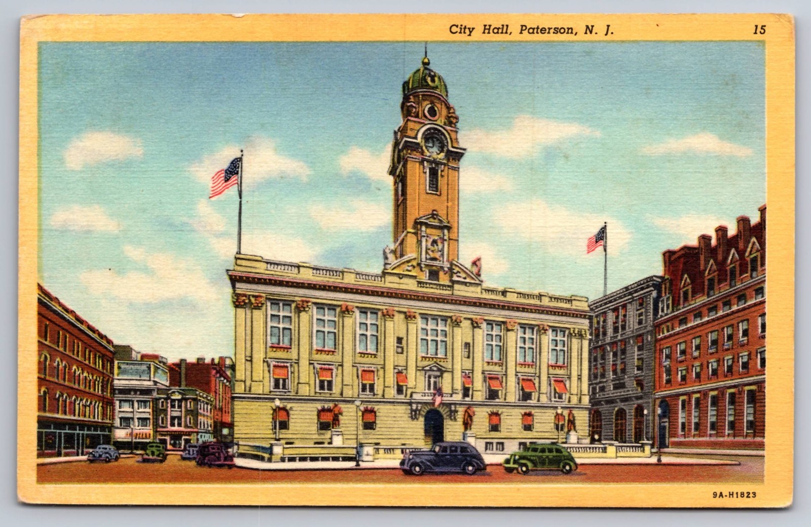 Paterson New Jersey City Hall Vintage Postcard c.1939