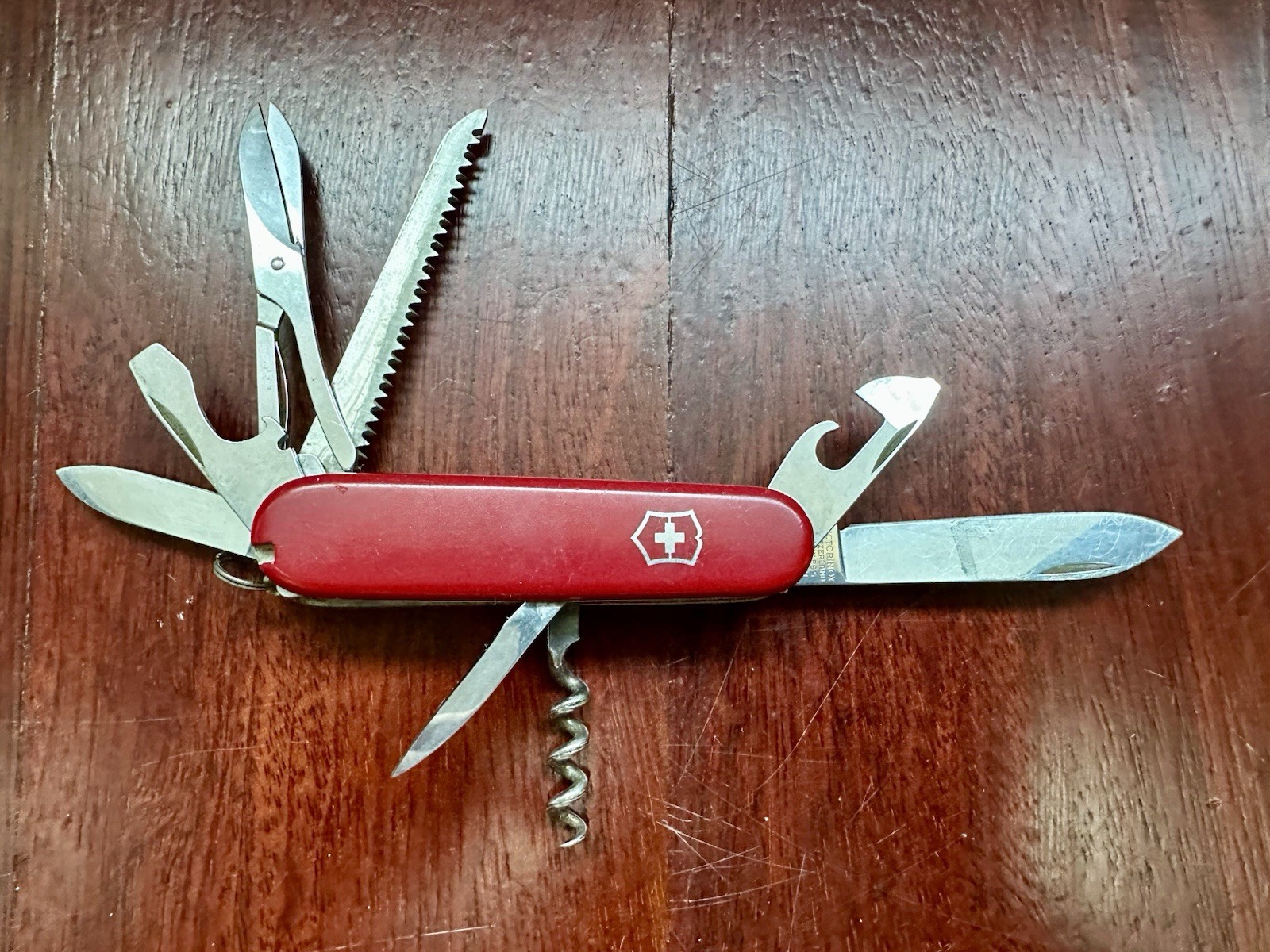 Vintage Victorinox Huntsman Swiss Army Knife 91mm Red 1980s Pre Hook