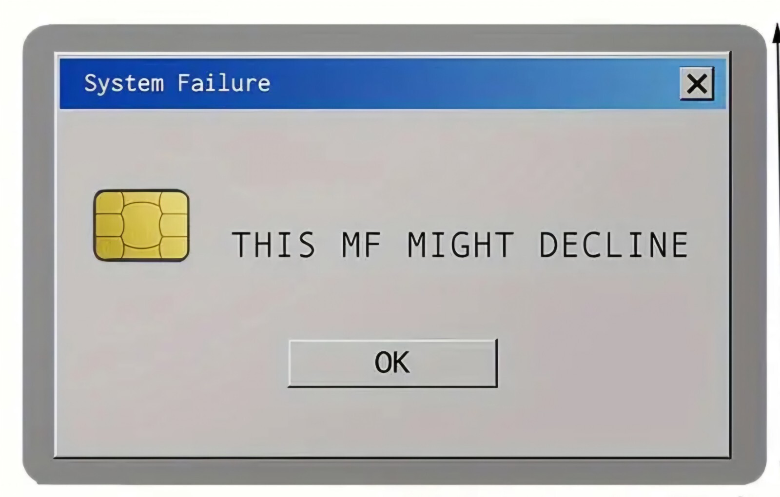 This MF Might Decline Gray Funny Credit Debit Card Cover Sticker Skin