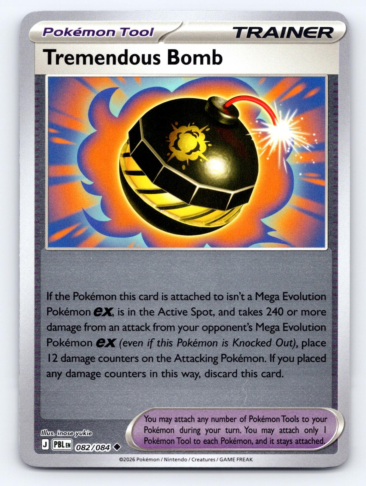 Tremendous Bomb 082/084 Uncommon Pitch Black Pokemon Reverse Holo Near Mint