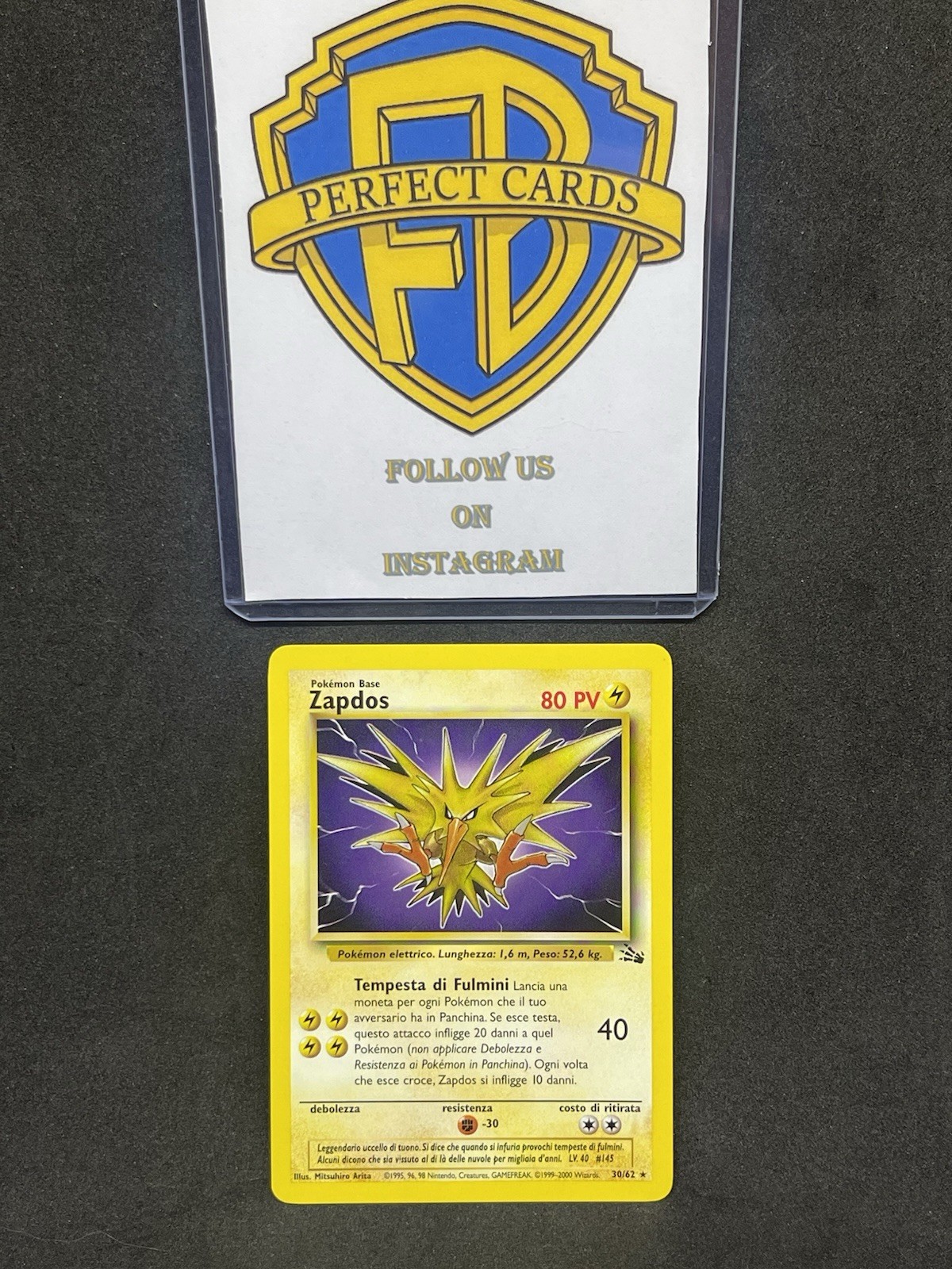 POKÉMON FOSSIL UNLIMITED ZAPDOS RARE NONHOLO 30/62 NM