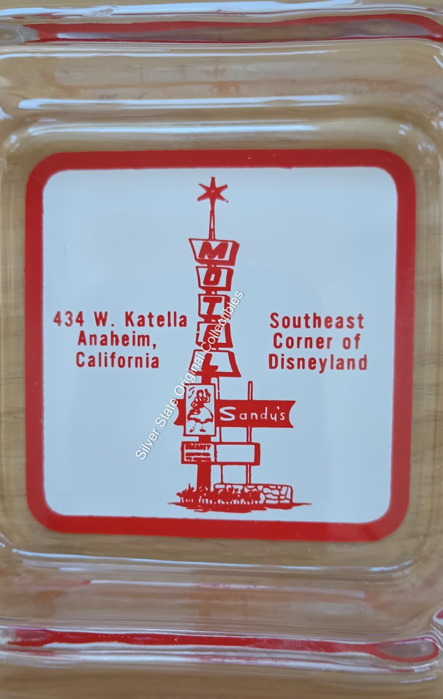 1950\'s-60\'s Sandy\'s Motel Ashtray 434 W Katella SW Corner Disneyland Anaheim CA
