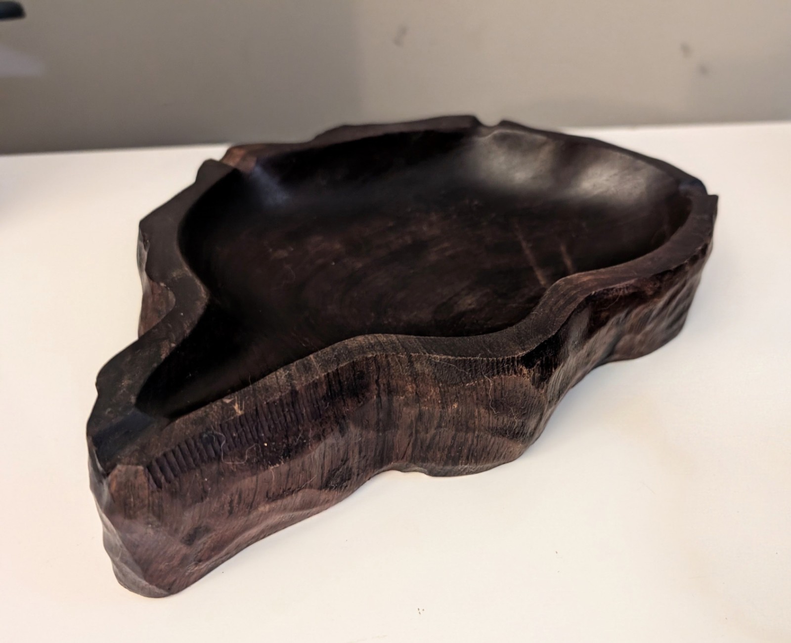 Brazilian Mid Century South American Brown Ebony exotic wood ashtray