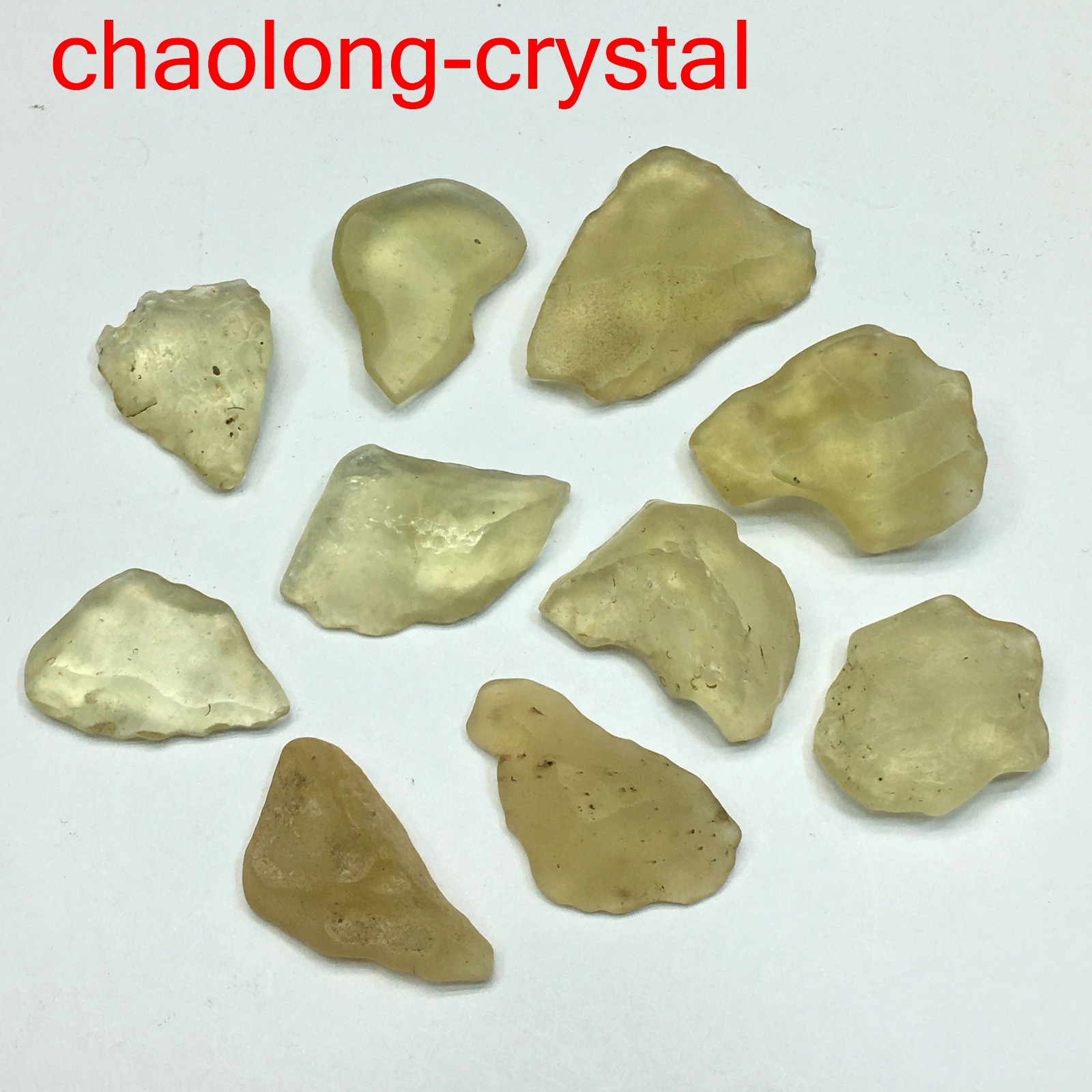 213Ct 10PCS Natural Libyan Desert Glassy Tektite Impact Specimen Gold Meteorite