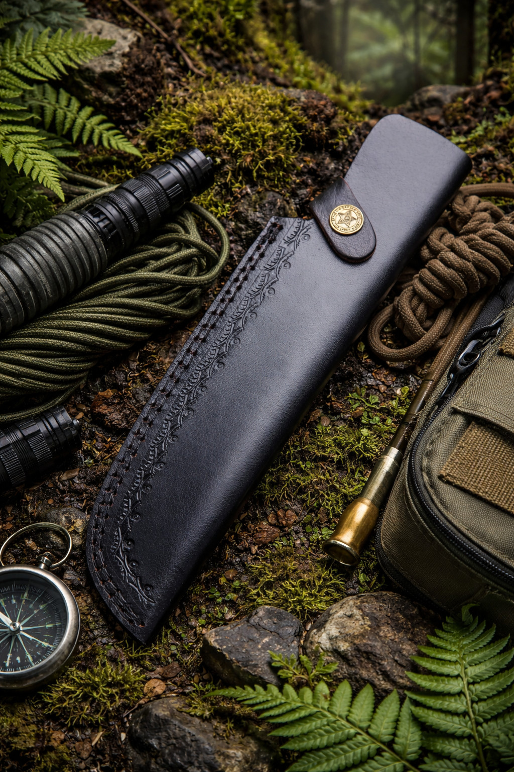 Genuine Black Leather Fixed Blade Knife Sheath Durable Belt Carry EDC