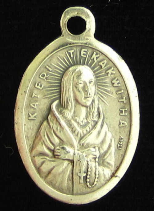 Vintage Kateri Tekawitha Medal Religious Holy Catholic Patron Saint of Ecology