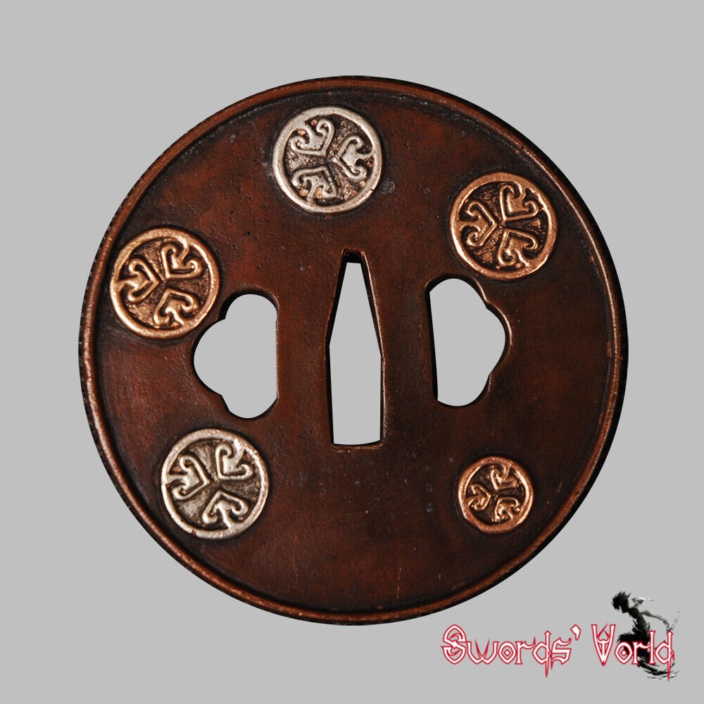 High Grade Brass Pattern Tsuba  Guard For Japanese Katana Wakizashi Tanto Sword