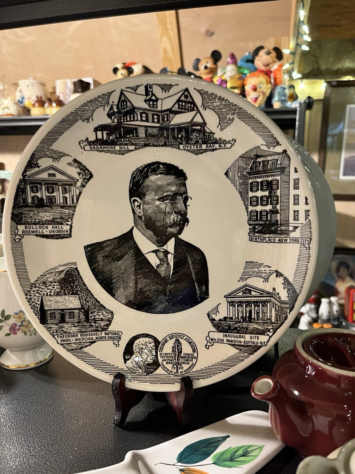 VTG Theodore Roosevelt Association Commemorative Collector Plate Kresge Newberry