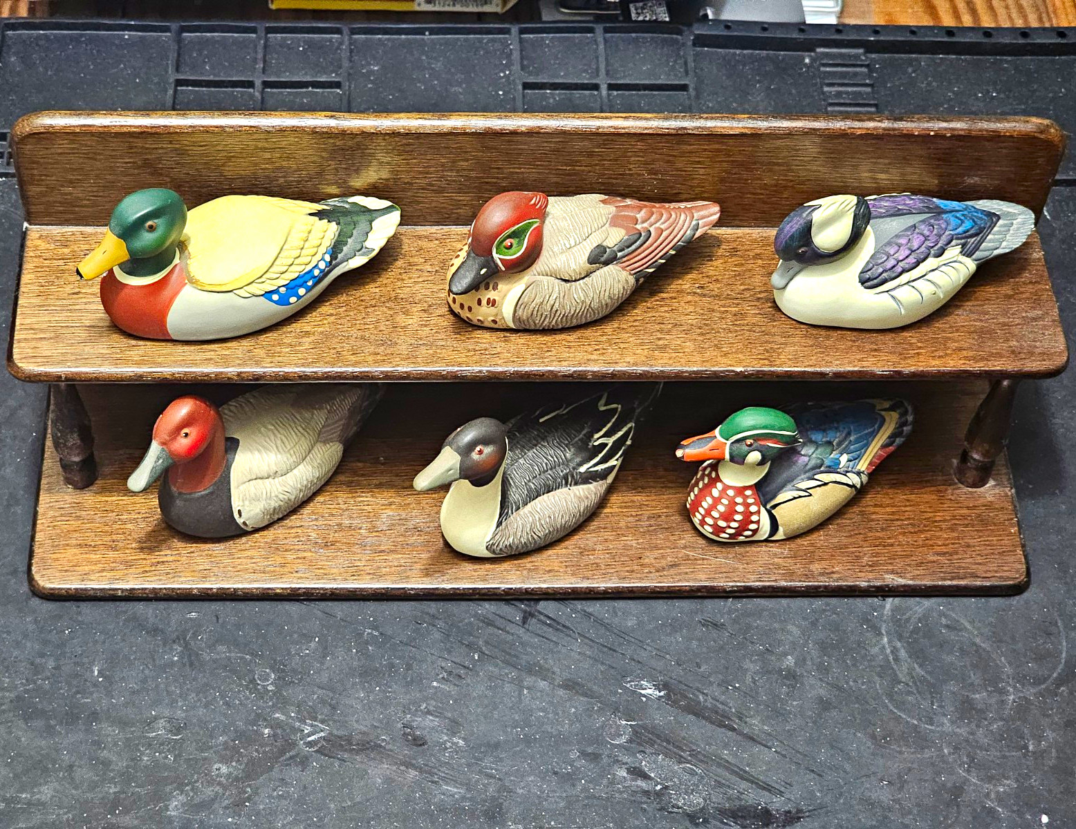 Avon Collector Duck Series Set of 6 Hand Painted Figurines w/ Rack and Boxes
