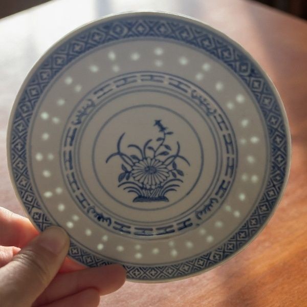 Porcelain Blue and White Linglong Plate Tableware for Home Use