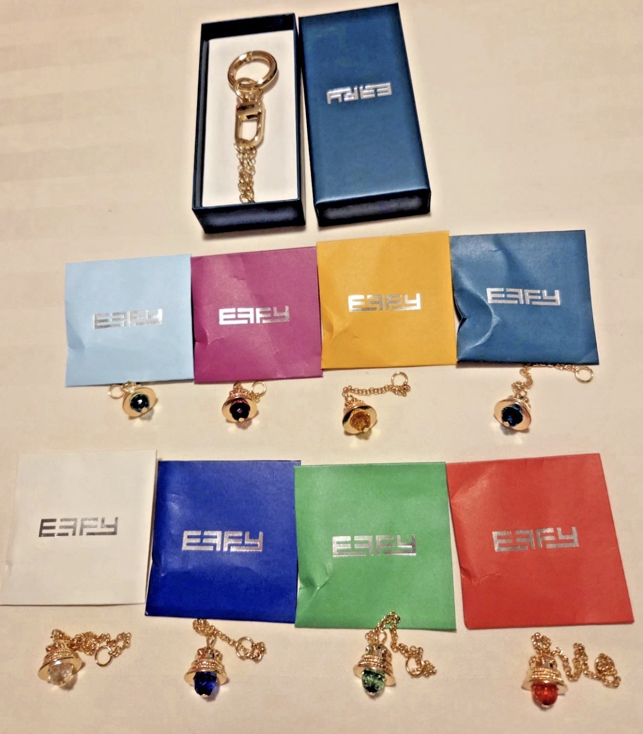 EFFY BELLS Royal Caribbean Collection Handbag 8 Bell Charm Set  New, 8 Bells
