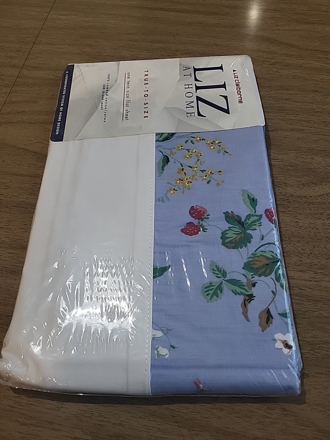 1990s Liz Claiborne At Home 100% Cotton Twin Flat Sheet Vintage In Full Bloom