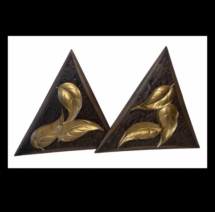 Great RARE Vintage Burwood Alex MCM 2 Wall Art Wood Plaques Great RARE Vintage Burwood Alex MCM 2 Wall Art Wood Plaques