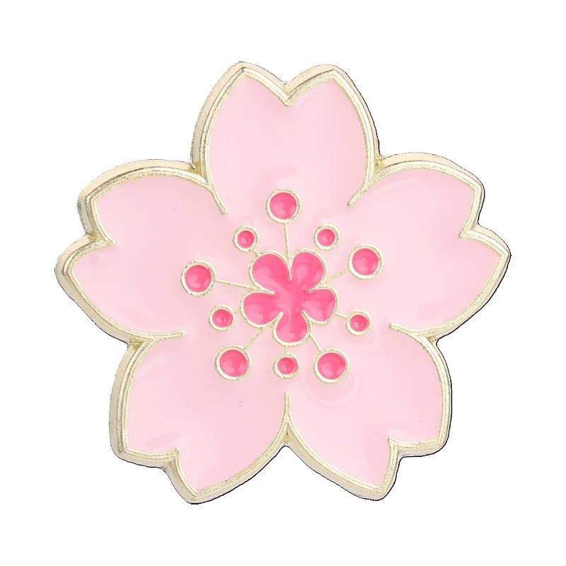 Japanese Cherry Blossom Enamel Pin Romantic Pink Five Petal Cherry Blossom
