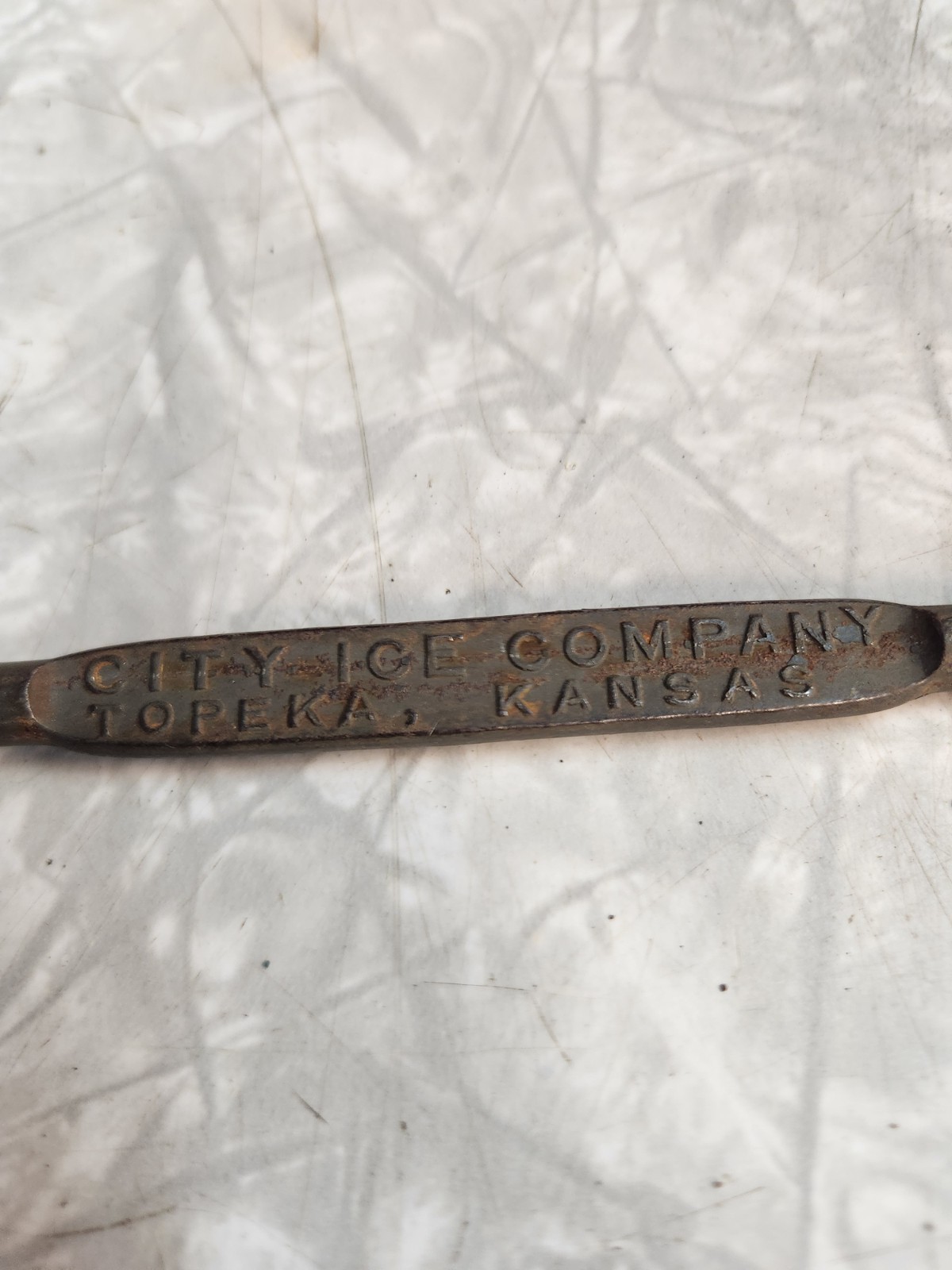 Antique Ice Pick City Ice Company Topeka Kansas Advertising Vintage Ice Breaker