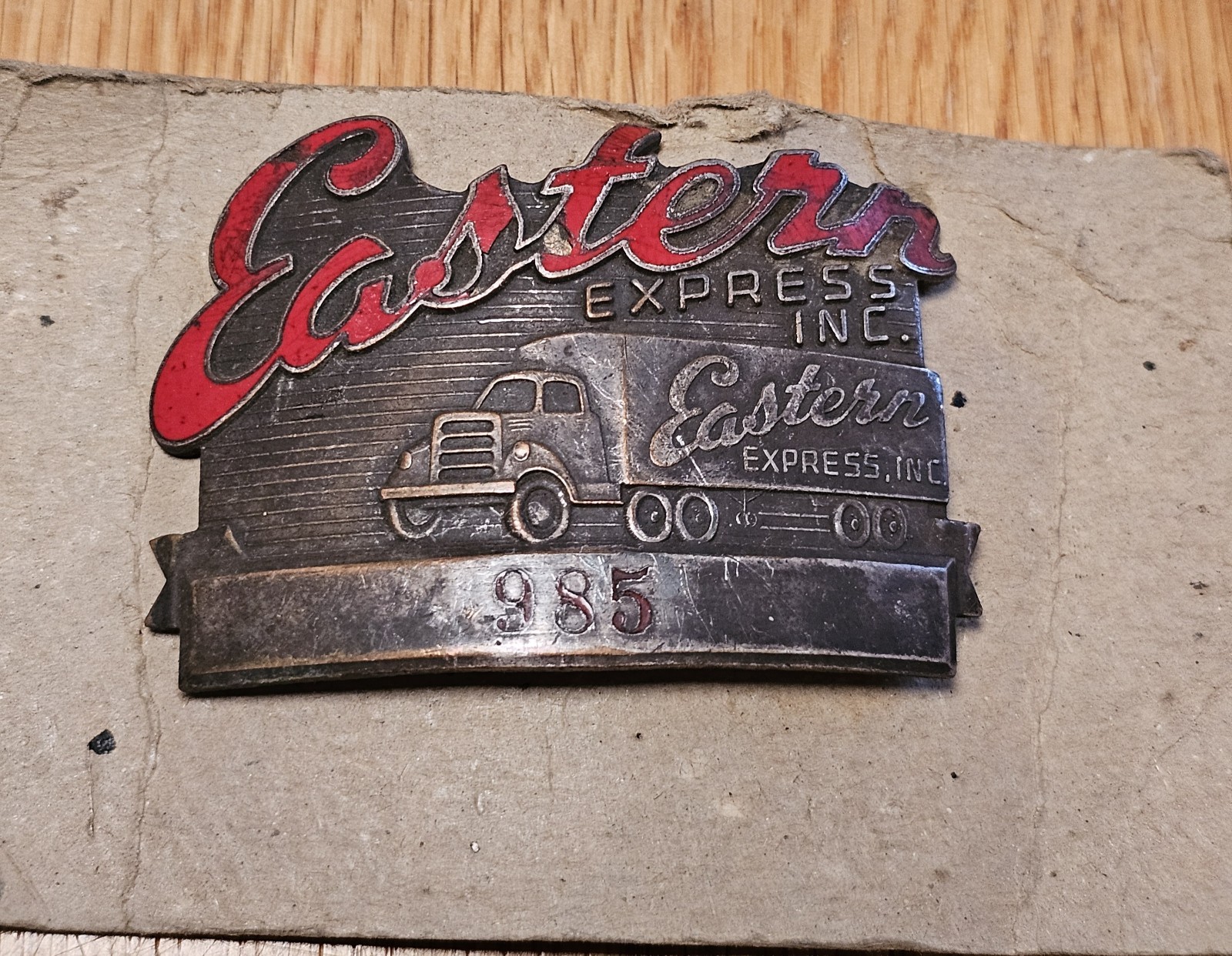 Hard To Find Vintage Eastern Express Inc Trucking Trucker\'s Cap Hat Badge Pin Hard To Find Vintage Eastern Express Inc Trucking Trucker\'s Cap Hat Badge Pin