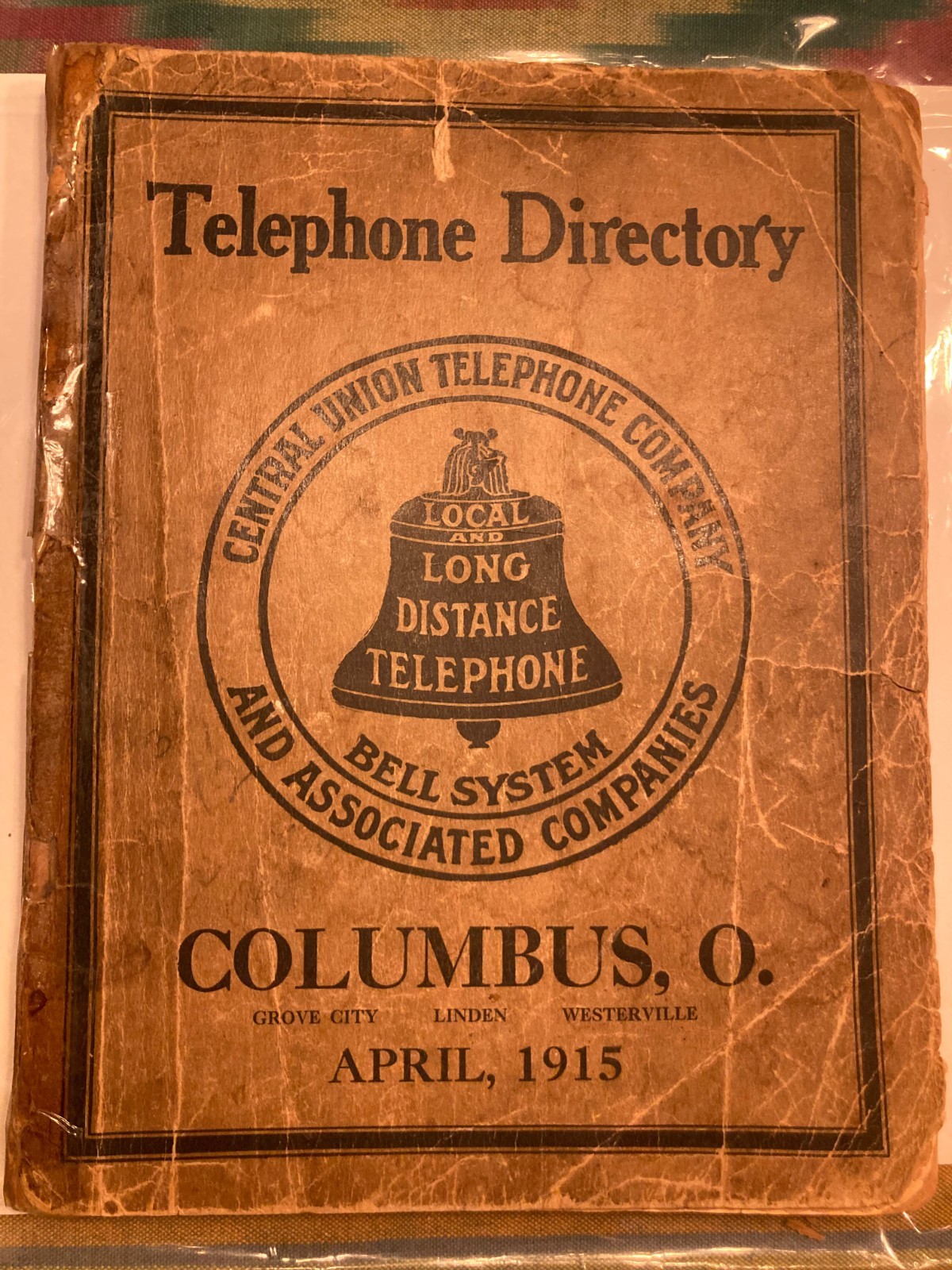 1915 Columbus Ohio Telephone Directory Central Union Bell System Antique RARE