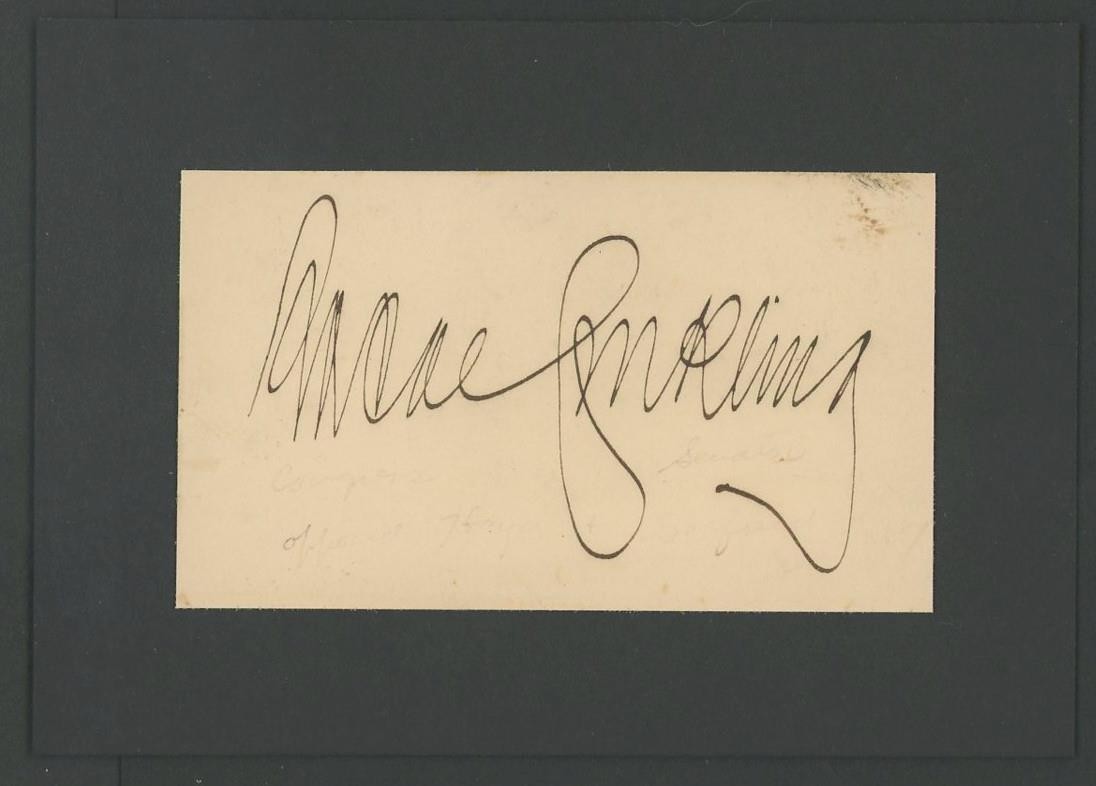 ROSCOE CONKLING (1829-1888) autograph cut | New York Senator - signed
