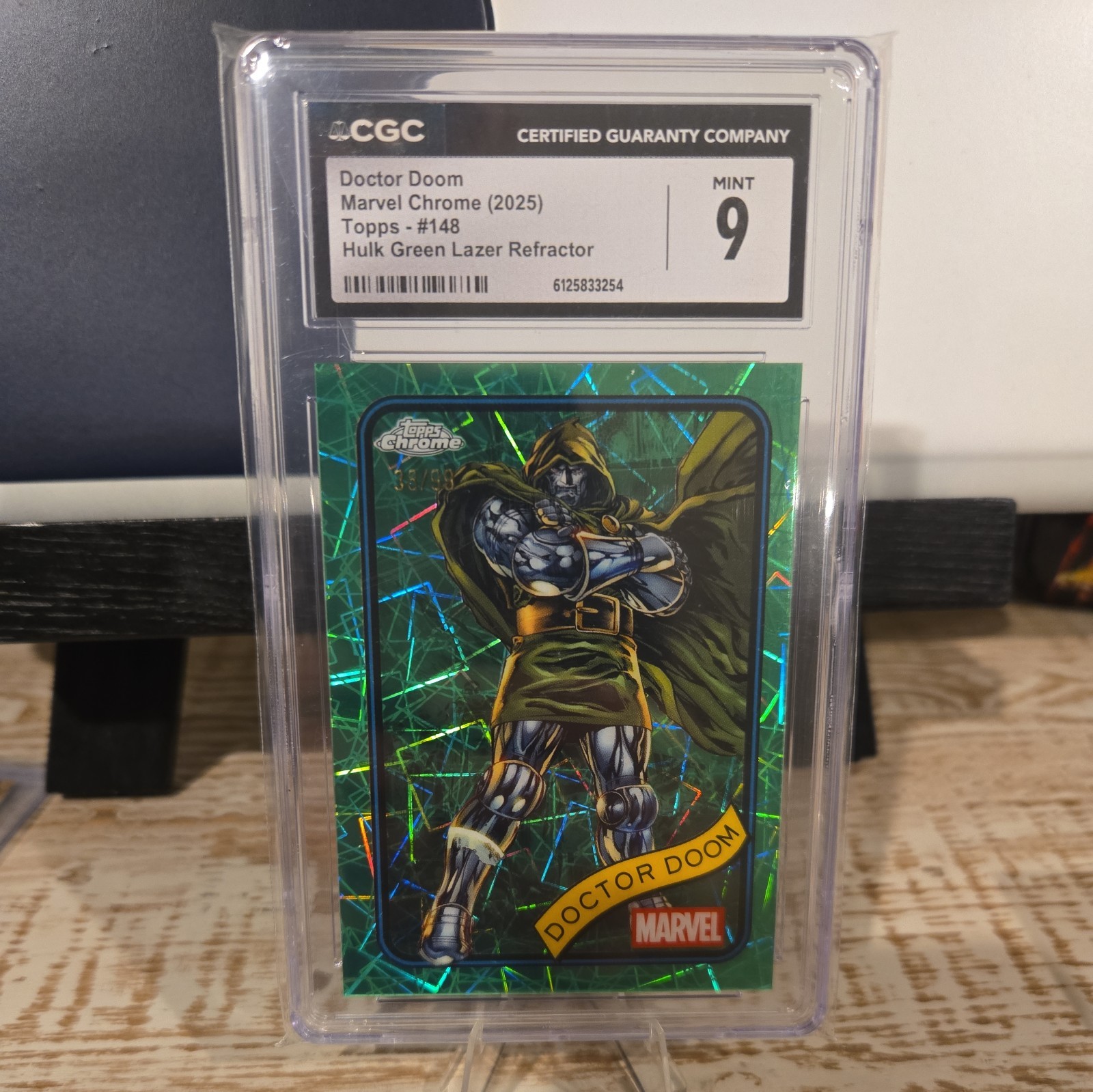 2025 Topps Chrome Marvel Dr. Doom #148  HULK Green Laser REFRACTOR/99