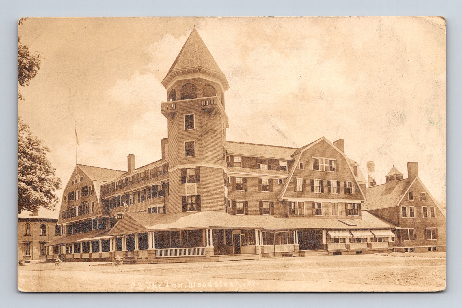 c1913 RPPC The Inn at Woodstock Vermont VT Real Photo Postcard