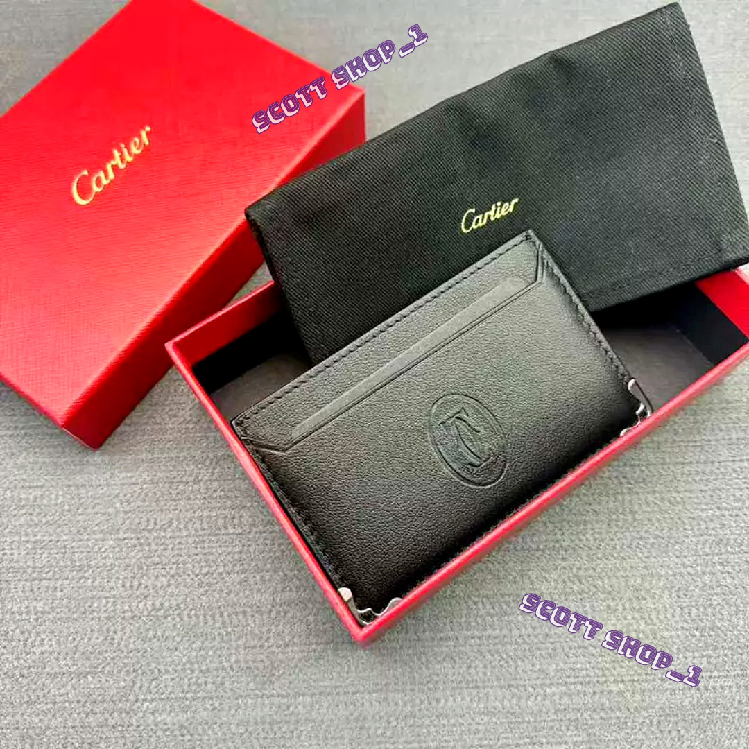 Cartier Black Leather Cardholder - Must De-New in Box, Rare Promotion Gift