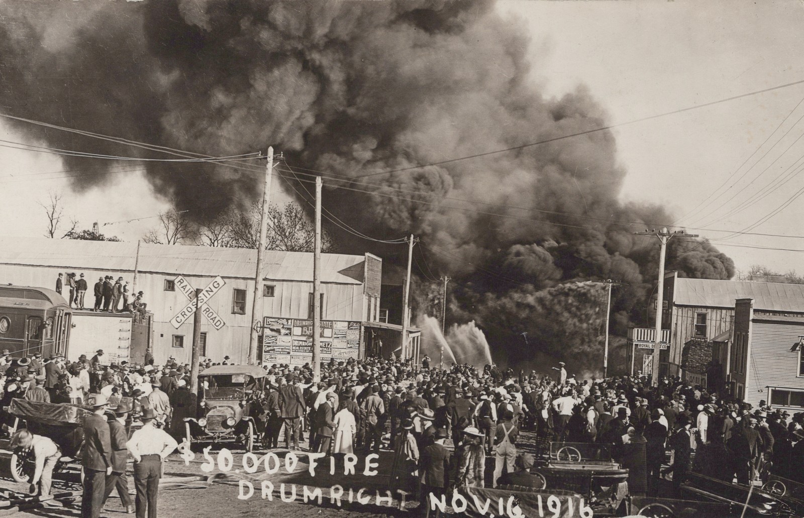 Drumright OK $50,000 Fire Nov 16 1916 RPPC Real Photo Postcard Oklahoma Disaster