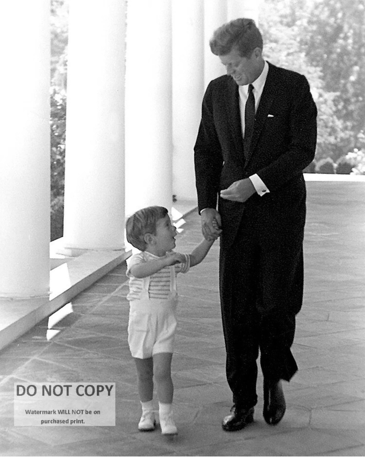 PRESIDENT JOHN F. KENNEDY WITH JOHN, JR. AT THE WHITE HOUSE  8X10 PHOTO