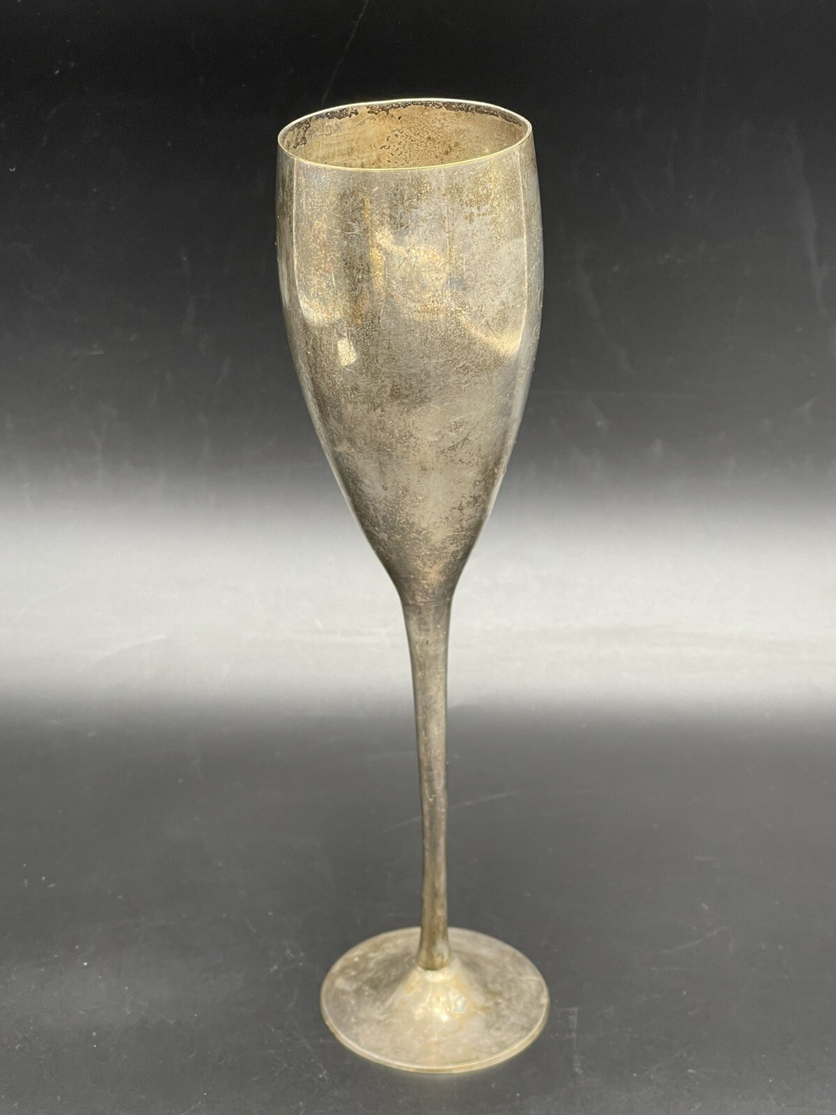 Art Deco Style Brass & Silverplate Champagne Flute 9-1/2