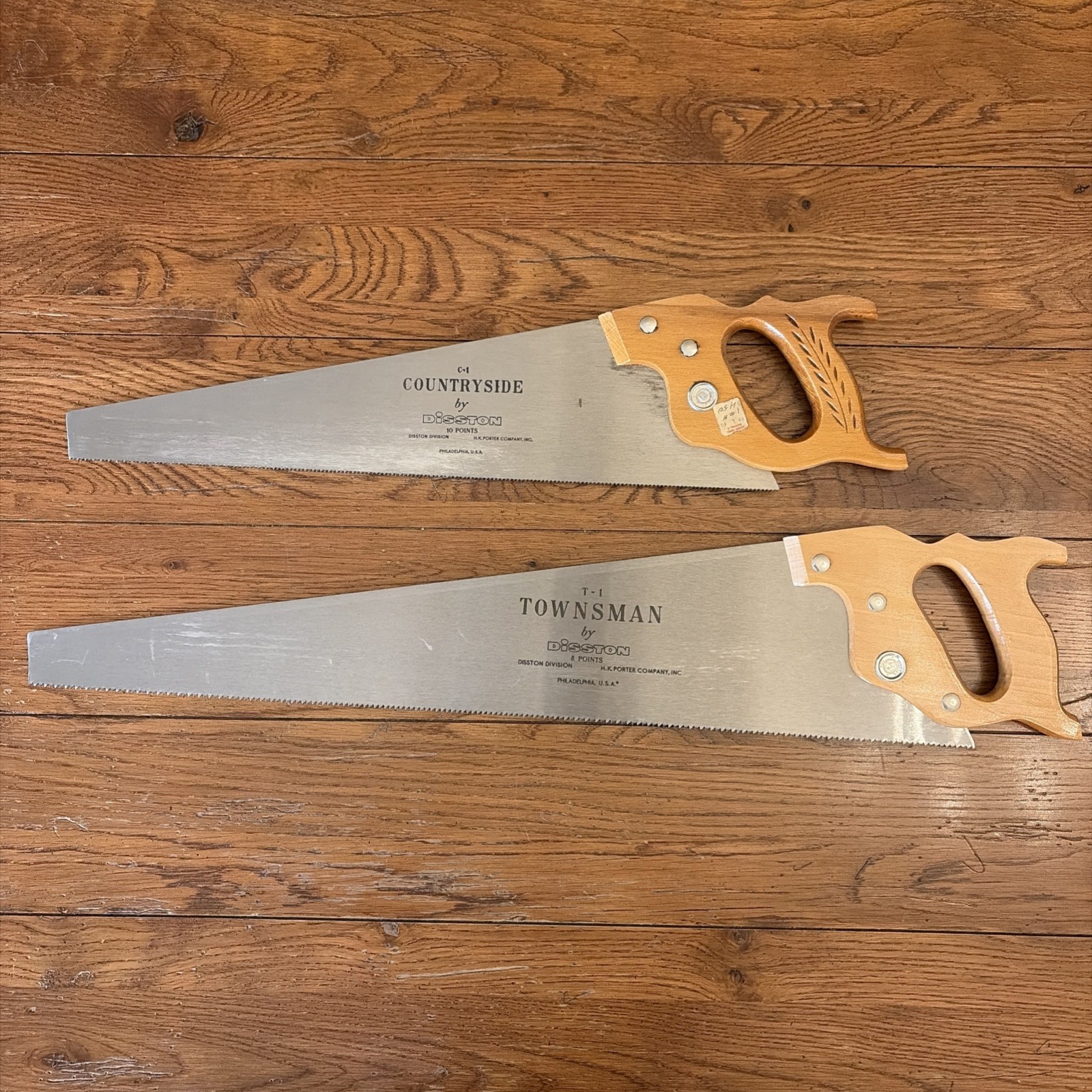 Vintage T-1 Townsman & C-1 Countryside by DISSTON  8 & 10 Points Hand Saws