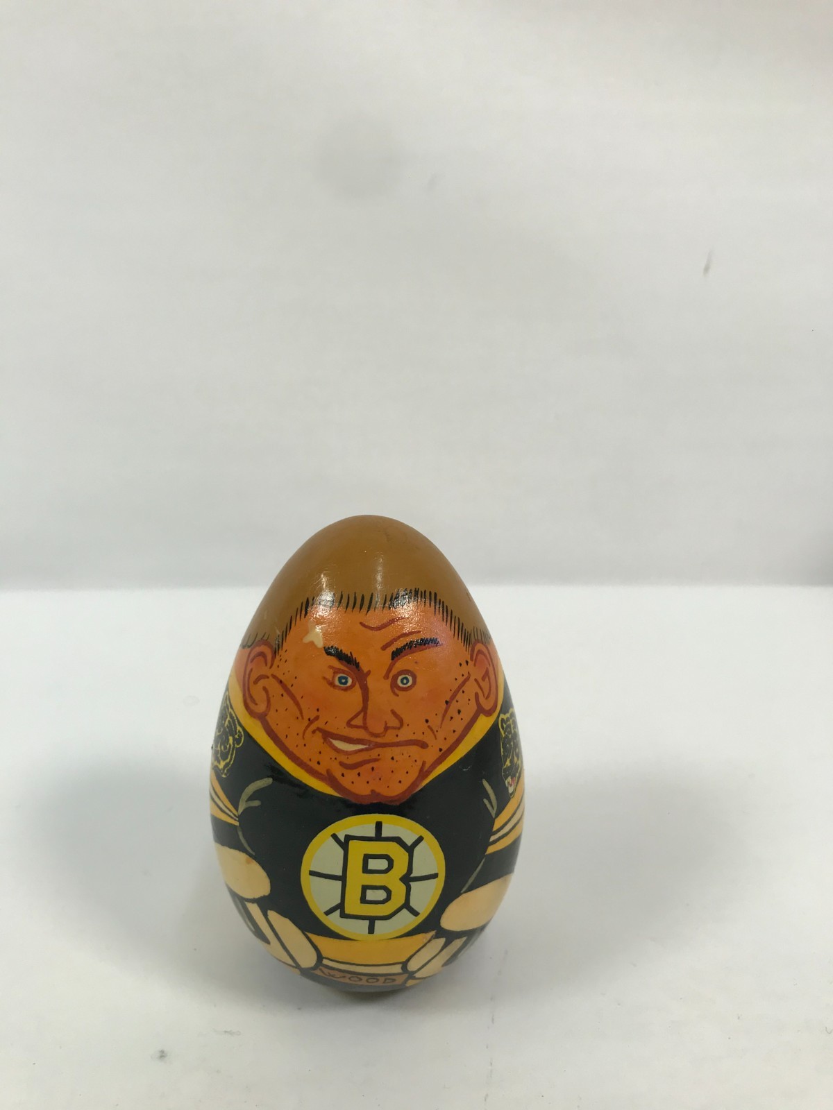 VTG 1990s STAN'KA NHL ROLY-POLY / WOBBLE FIGURINE - BOSTON BRUINS - HAND-PAINTED
