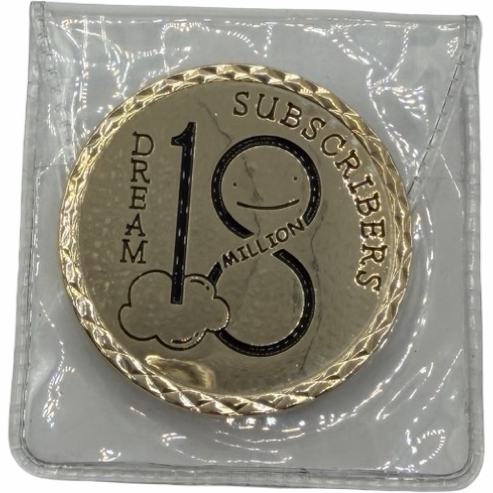 Dream 18 Million Subscribers Challenge Coin Token Gold Tone