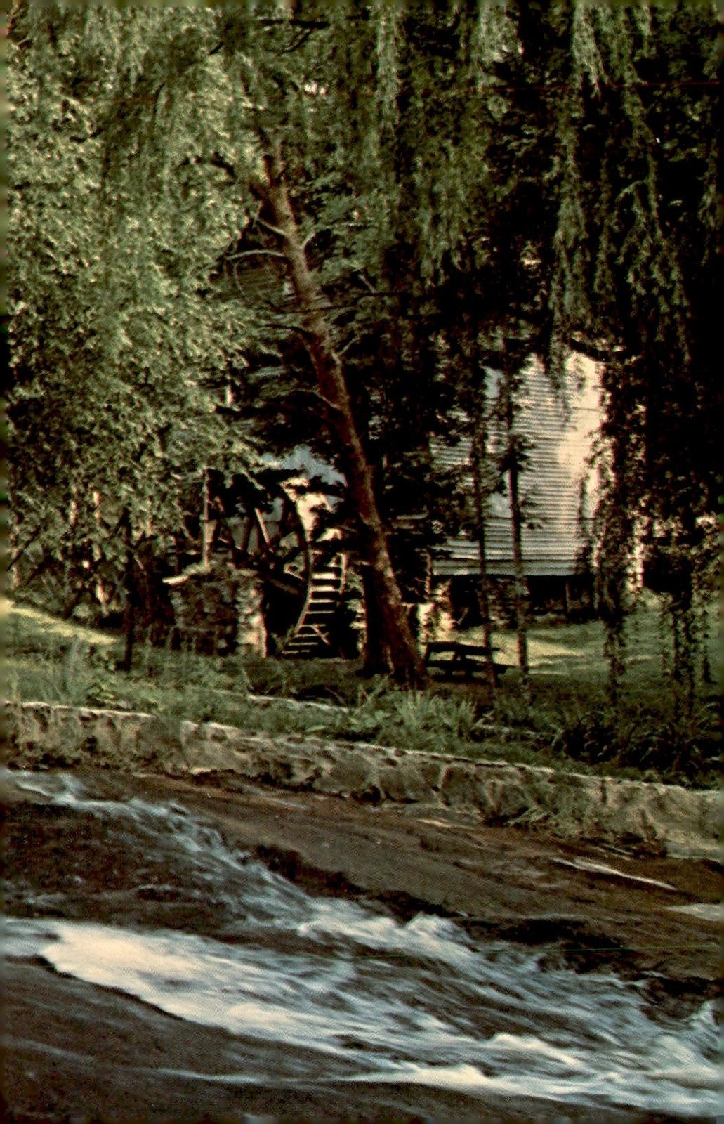 Grist Mill at Pioneer Kampout, Blue Ridge Mountains, 1937 Postcard