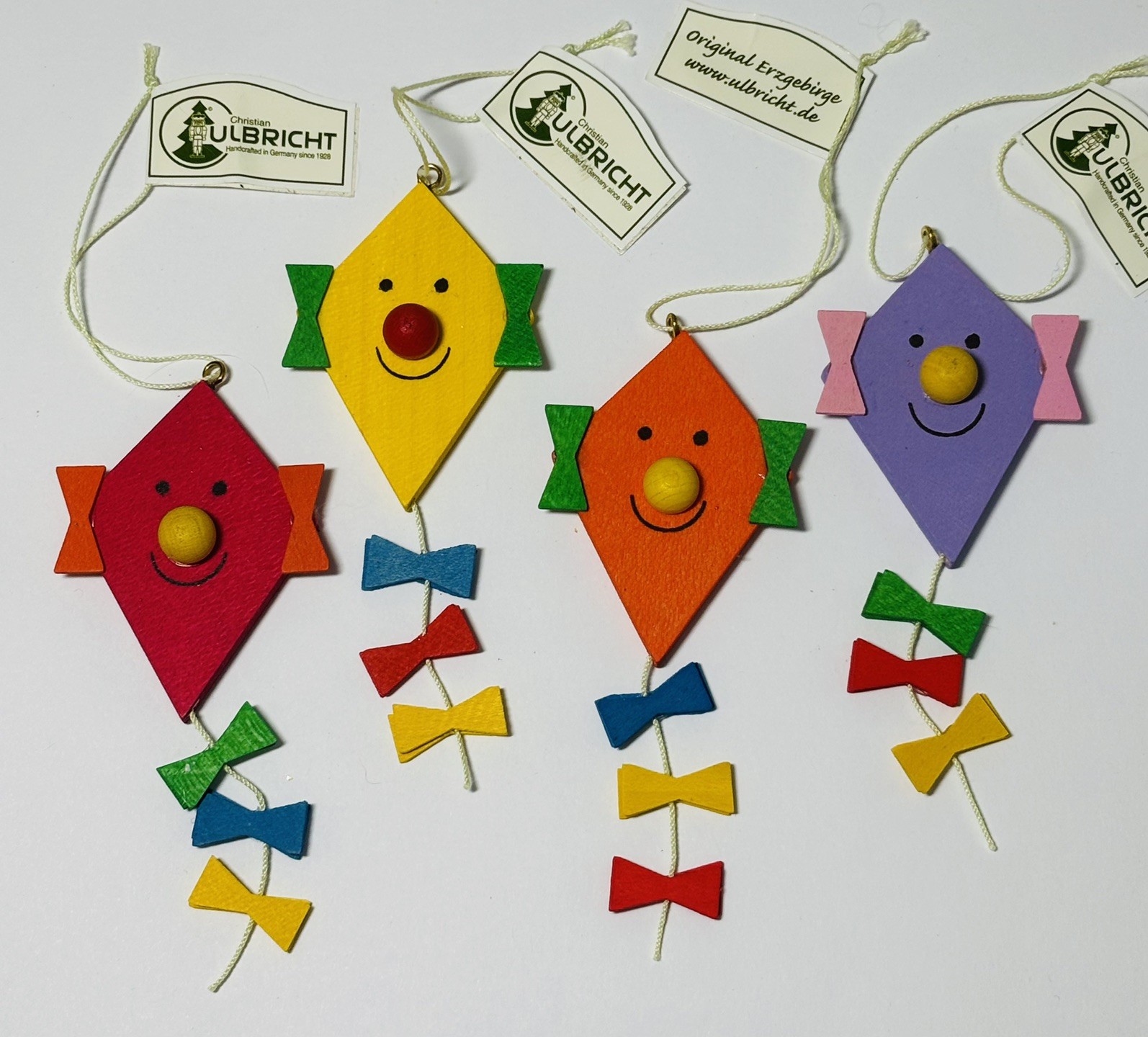 NWT Set/4 Christian Ulbricht Erzgebirge German Summer Spring Kite Ornaments #2