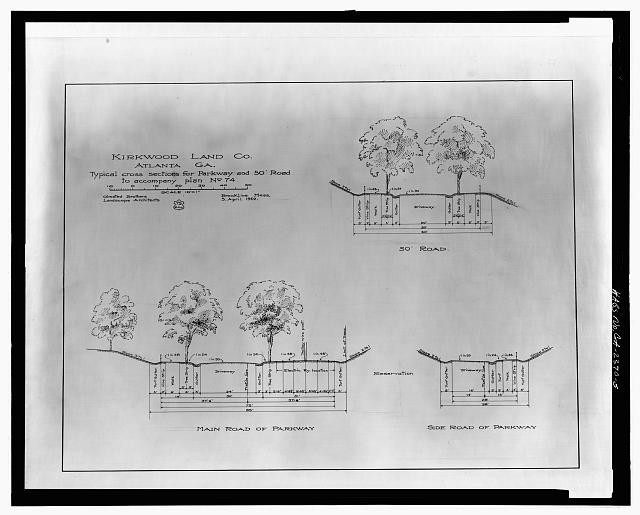 Photo:Atlanta GA Druid Hills Historic District Parkway Road Plan 1987 HABS