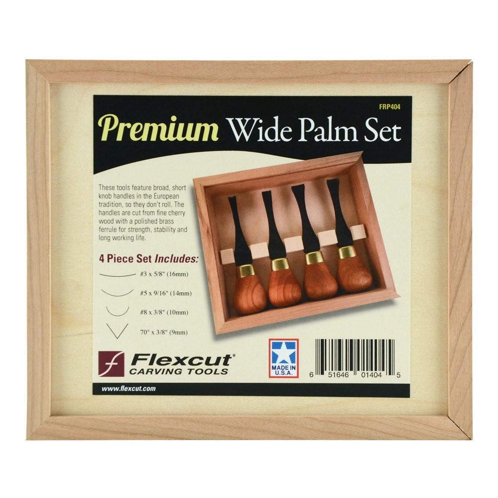 Flexcut 4 Piece Premium Wide Palm Set (FRP404) FLEXFRP404