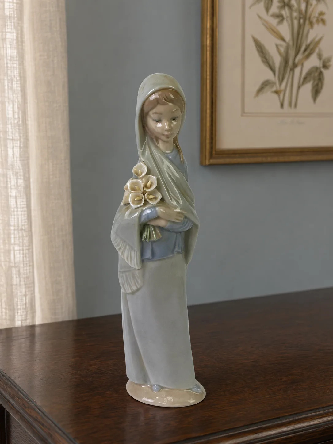 Lladro 4650 Girl With Calla Lilies Retired Porcelain Figurine Original Box
