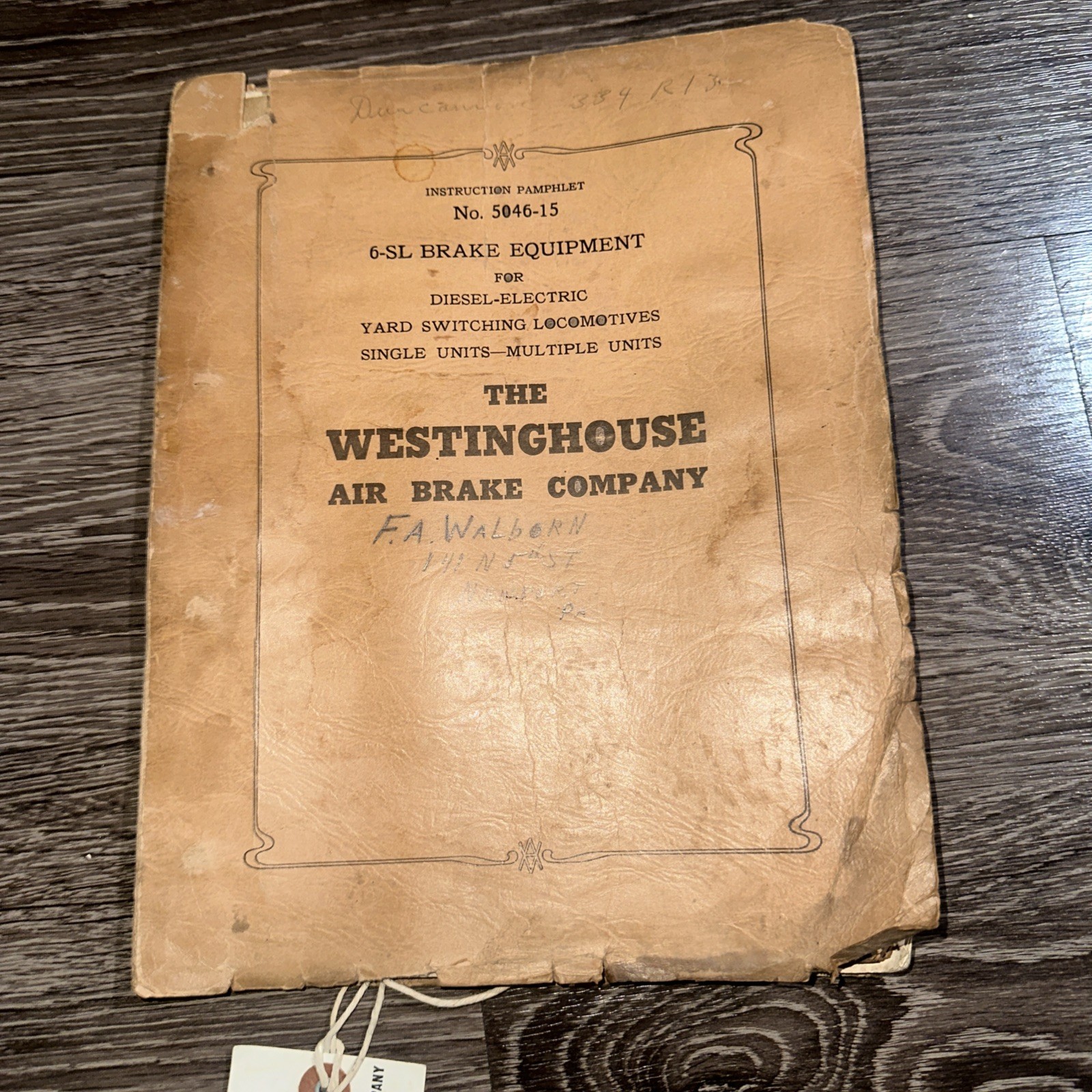 Westinghouse Air Brake Instruction Pamphlet No. 5046-15