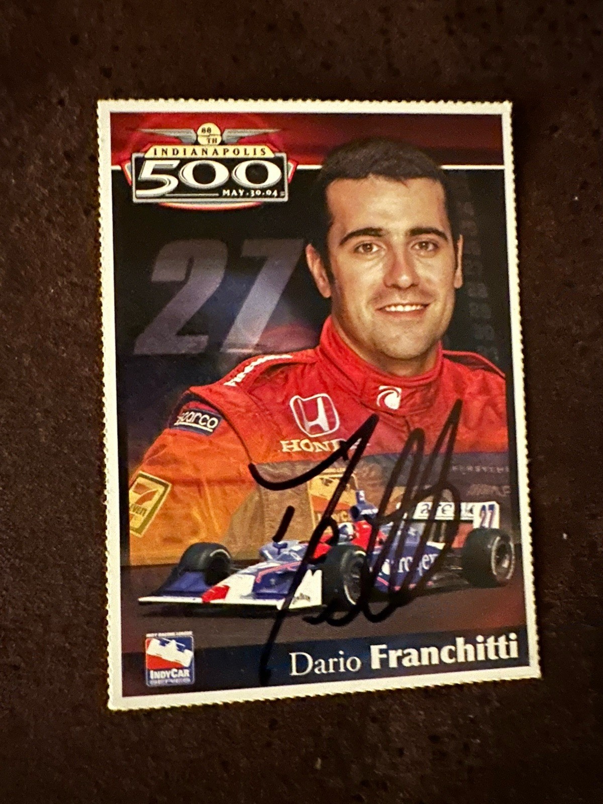 Signed Trading Card Indy 500 Car Indianapolis Dario Franchitti