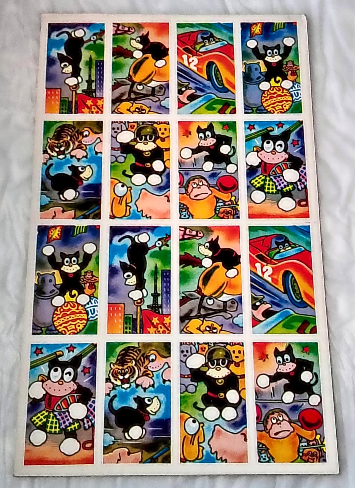 Vintage Japanese Showa Norakuro Uncut Menko Sheet Retro Toy