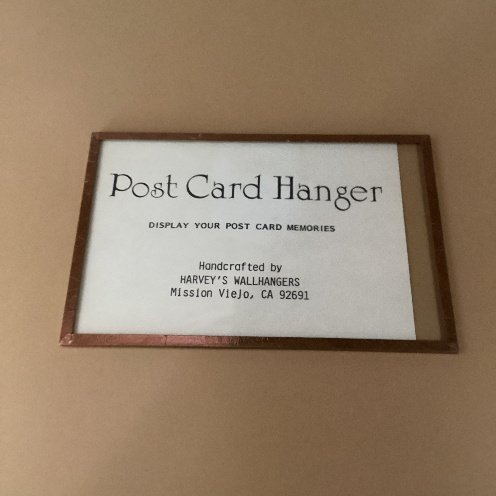 HARVEY'S WALLHANGERS Antique Postcard Holder Brass 1 Frame 1900-1910 Landscape