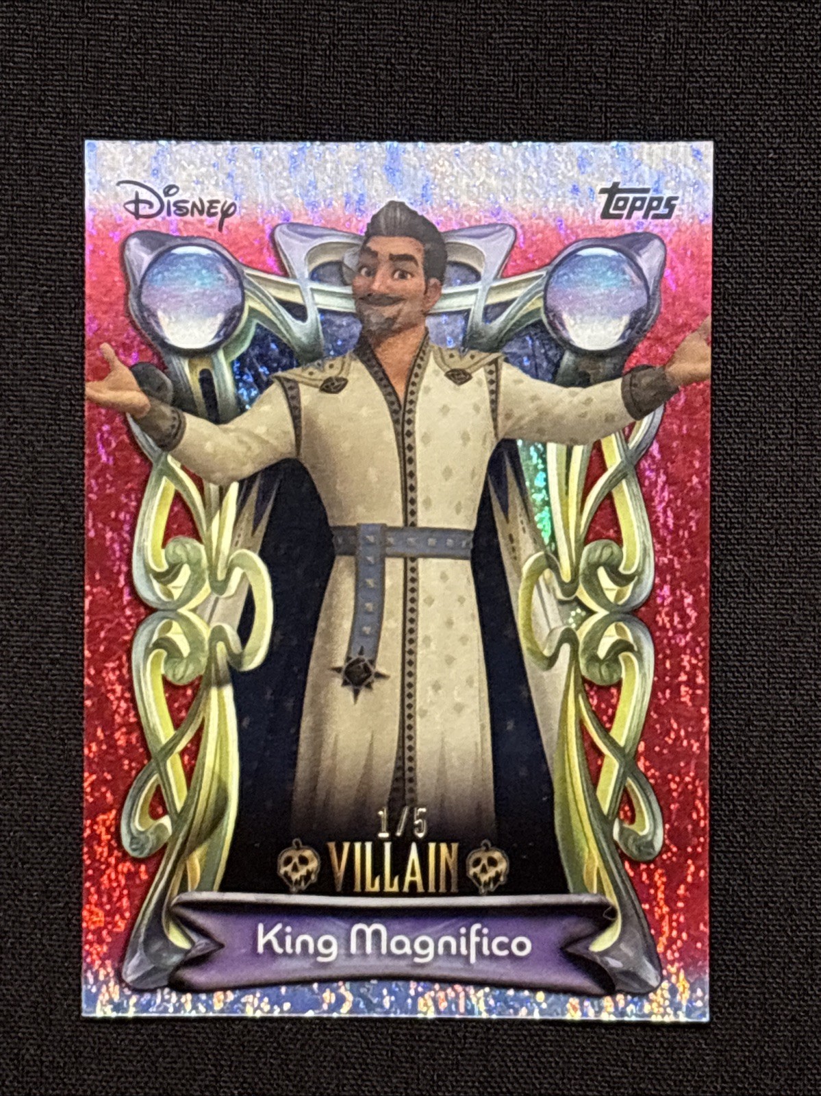 2025 Topps Disney Wonder King Magnifico Sparkle Villain Card 1/5 Ultra Rare 🔥