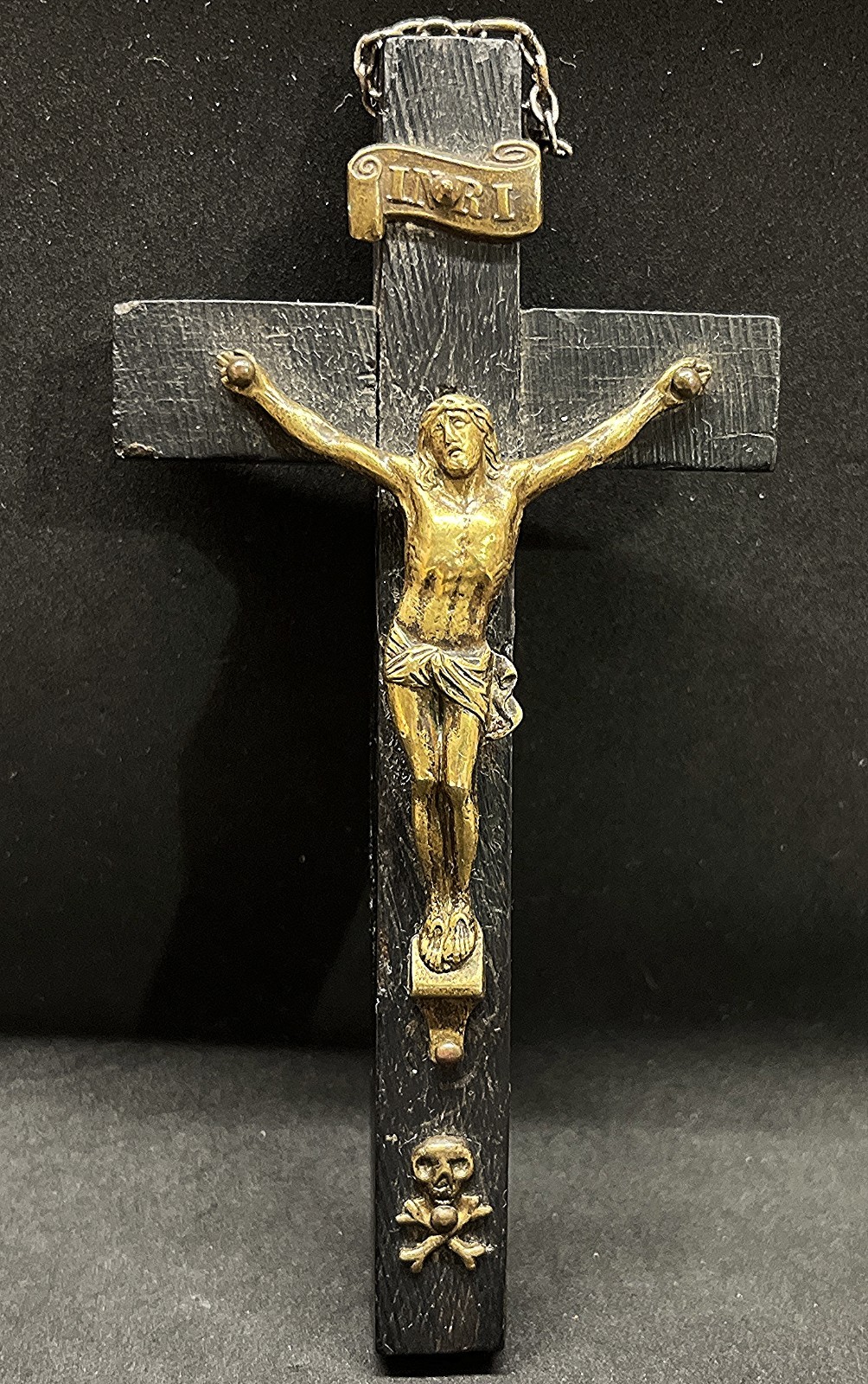 Italy 1900´ old Cross Crucifix Jesus Christ, bonecross, skull, INRI, bronze, nun Italy 1900´ old Cross Crucifix Jesus Christ, bonecross, skull, INRI, bronze, nun